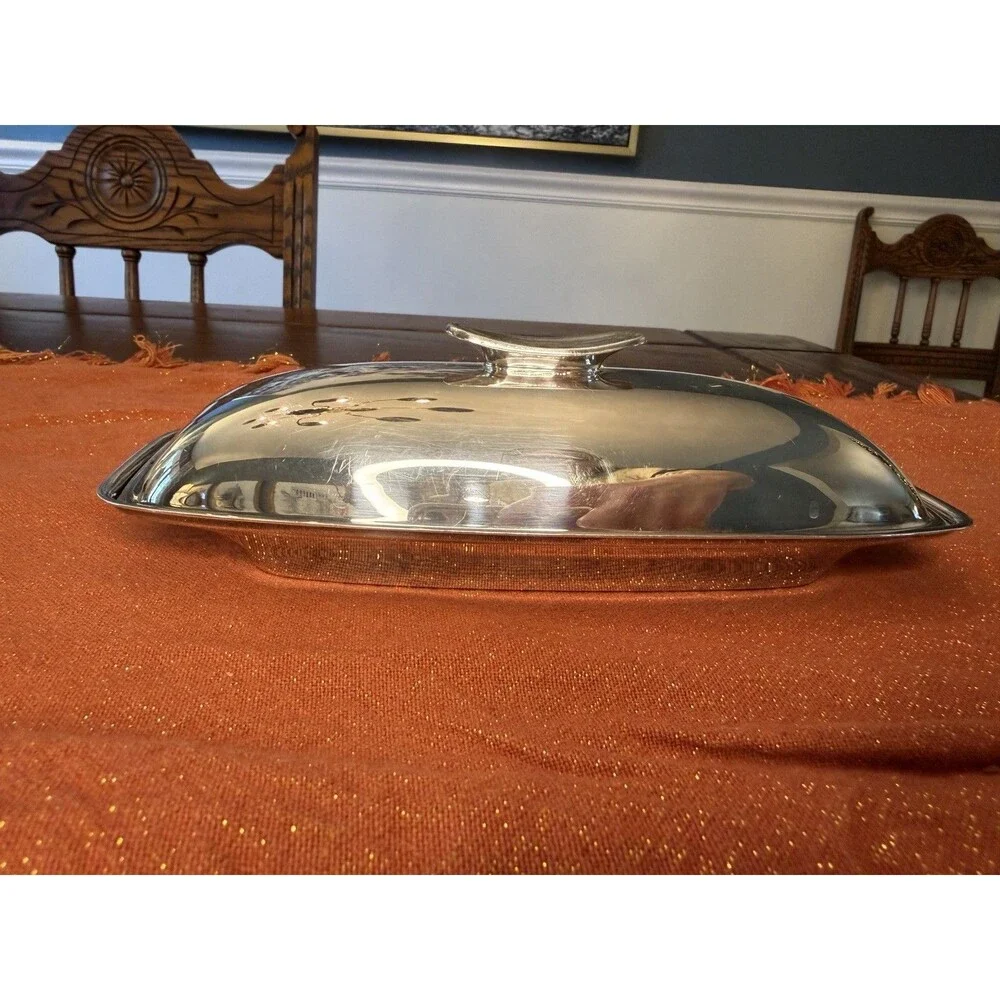 Vintage 1950s Gorham Silver Plated Butter Dish & Lid YC775